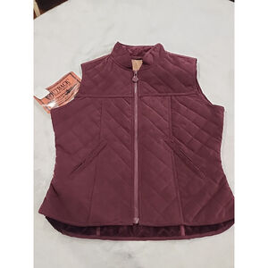 Outback Trading CO. Women's Microsuede Quilted Equestrian Vest,szM,maroon,NWT